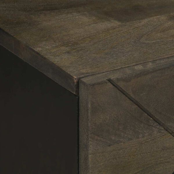 vidaXL Κομοδίνα 2 τεμ. Μαύρα 40 x 33 x 46 εκ. από Μασίφ Ξύλο Μάνγκο