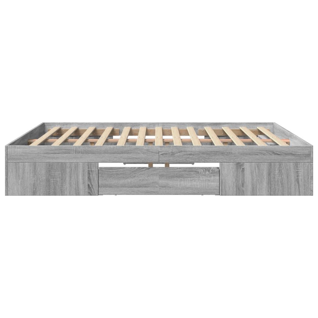 vidaXL Πλαίσιο Κρεβατιού Γκρι Sonoma 200x200 εκ. Επεξεργασμένο Ξύλο