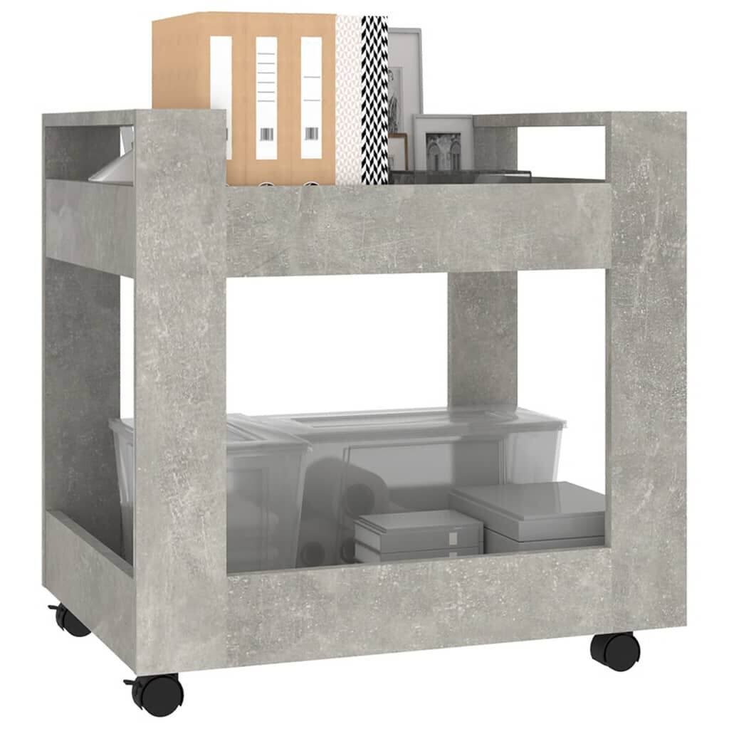 vidaXL Γραφείο Τρόλεϊ Γκρι Σκυρ. 60x45x60 εκ. από Επεξεργασμένο Ξύλο