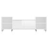 vidaXL Έπιπλο Τηλεόρασης Γυαλ. Λευκό 160x35x55 εκ. Επεξεργασμένο Ξύλο