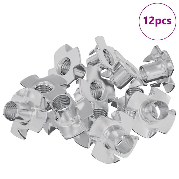vidaXL &Pi;&rho;&iota;&omicron;&nu;&omega;&tau;ό T-nut 12 pcs &Alpha;&sigma;&eta;&mu;ί M6 &chi;&iota;&lambda;. &Alpha;&tau;&sigma;ά&lambda;&iota;