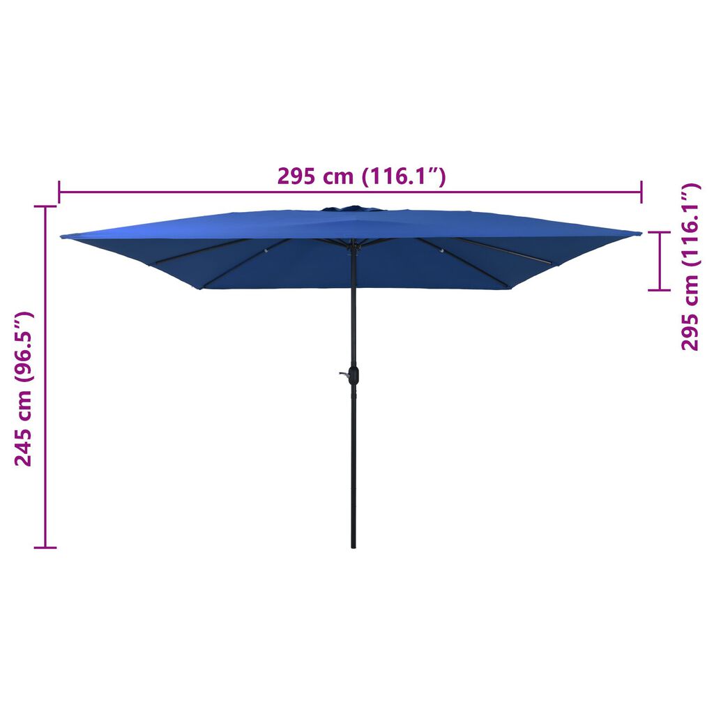 vidaXL Τετράγωνη Ομπρέλα Κήπου 295x245 εκ. Αζούρ Μπλε