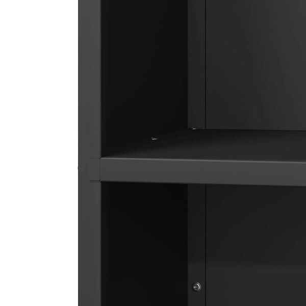 vidaXL Ράφι Καυσόξυλων Μαύρο 40x30x80 εκ. Χάλυβας ψυχρής έλασης
