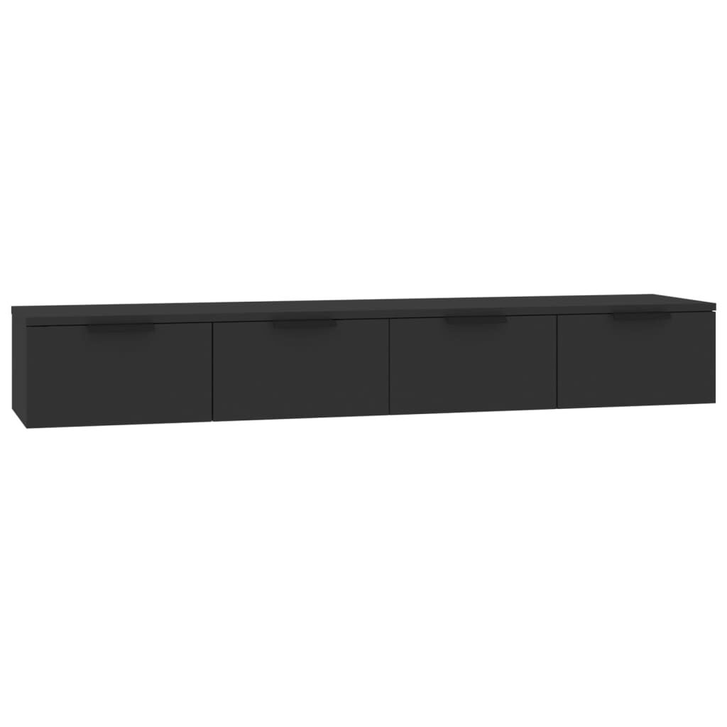 vidaXL Ντουλάπια Τοίχου 2 τεμ. Μαύρα 68x30x20 εκ. Επεξεργασμένο Ξύλο