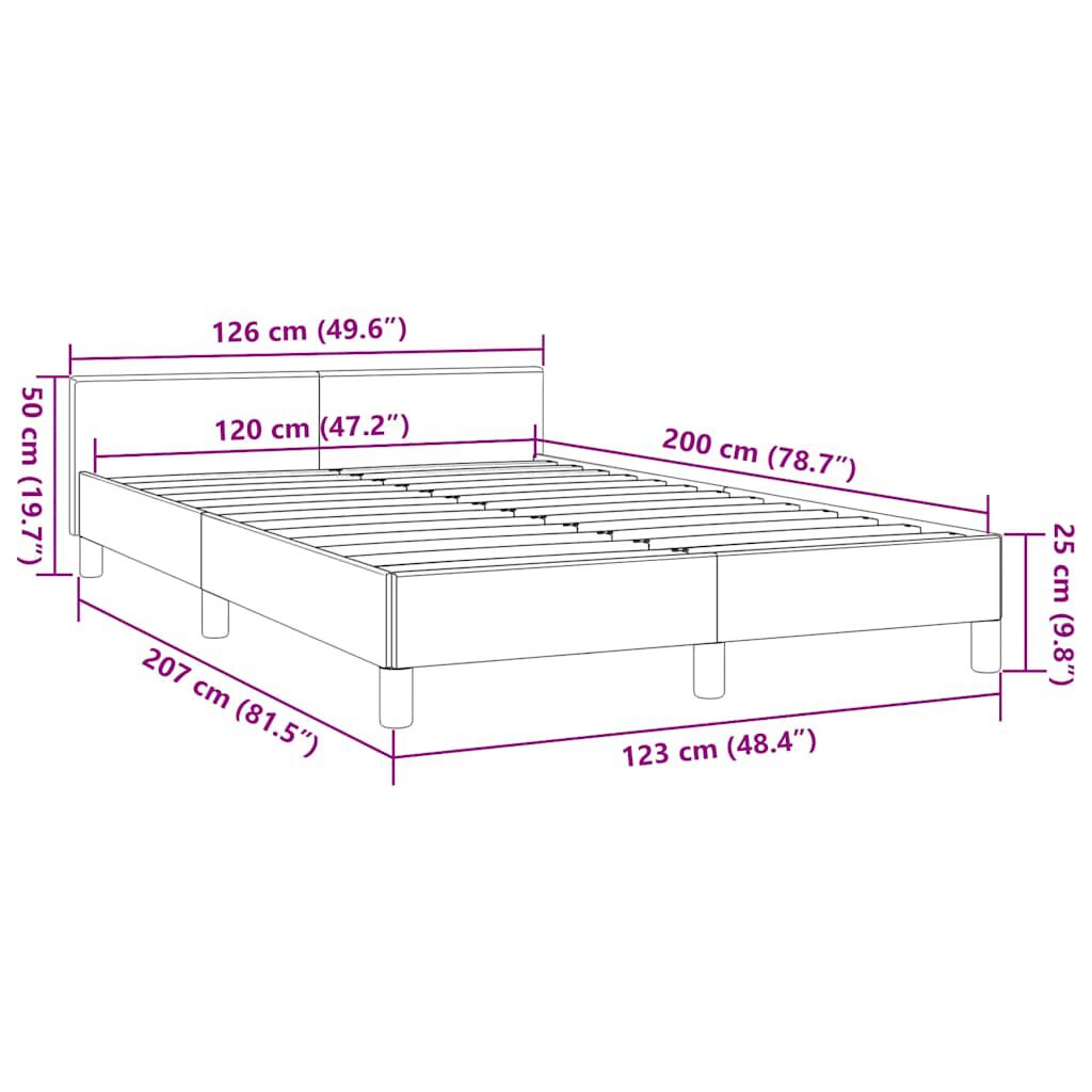 vidaXL Σκελετός Κρεβατιού Χωρίς Στρώμα Taupe 120x200 εκ. Υφασμάτινο