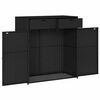 vidaXL Ντουλάπι Αποθήκευσης Κήπου Μαύρο 105x55x113 εκ. από Συνθ. Ρατάν