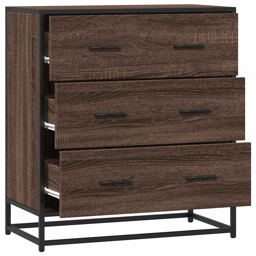 vidaXL Sideboard καφέ δρυς 68x35x76 cm Κατασκευασμένο ξύλο και μέταλλο