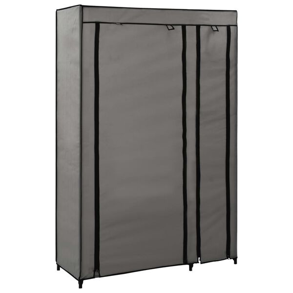 vidaXL Ντουλάπα Αναδιπλούμενη Γκρι 110 x 45 x 175 εκ. Υφασμάτινη