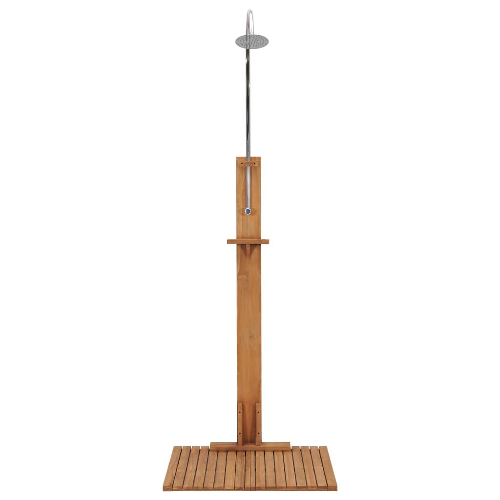 vidaXL Ντουζιέρα Κήπου 75 x 75 x 210 εκ. Μασίφ Ξύλο Teak