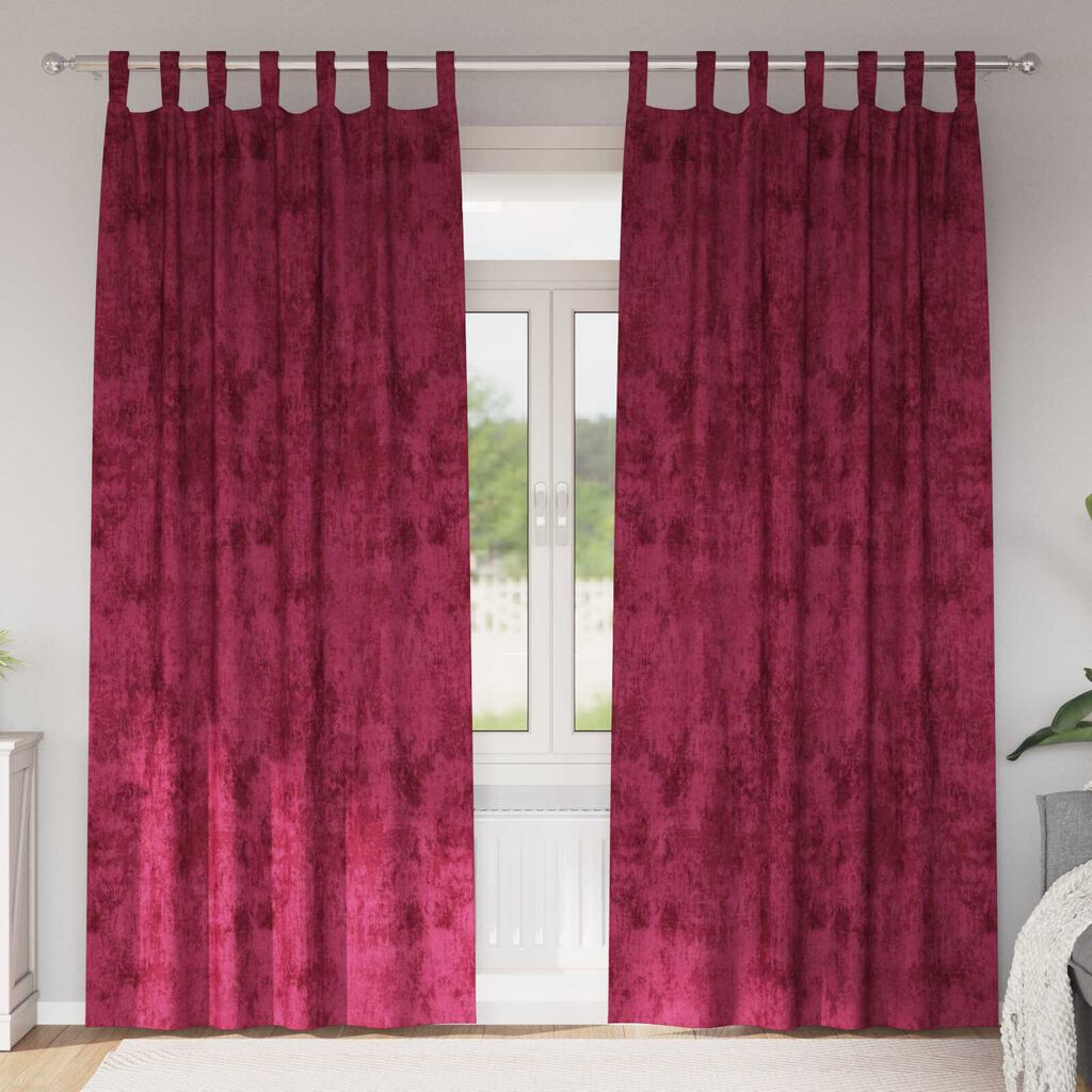 vidaXL Κουρτίνα με κουρτίνες 2 pcs Μπορντό 225 x 140 εκ. Βελούδο