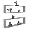 vidaXL Ραφιέρες Τοίχου Κύβος 2 τεμ Γκρι Sonoma 100x15x30εκ. Επεξ. Ξύλο