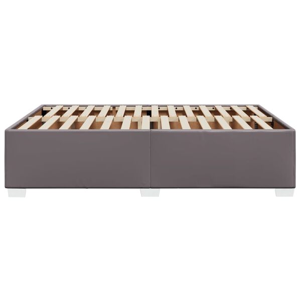 vidaXL Πλαίσιο Κρεβατιού Γκρι 140x190 εκ. από Συνθετικό Δέρμα