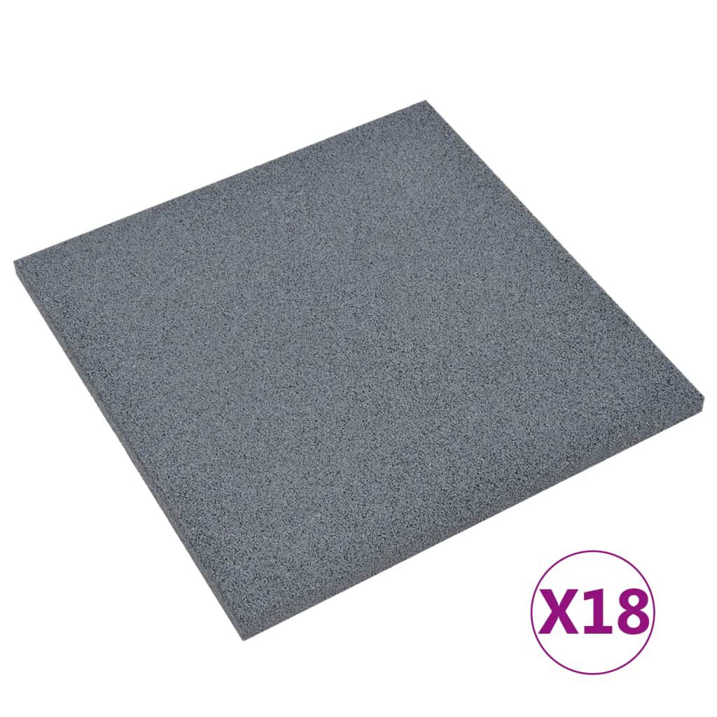 vidaXL Πλάκες Δαπέδου Ασφαλείας 10 τεμ. Γκρι 50x50x3 εκ. Καουτσούκ