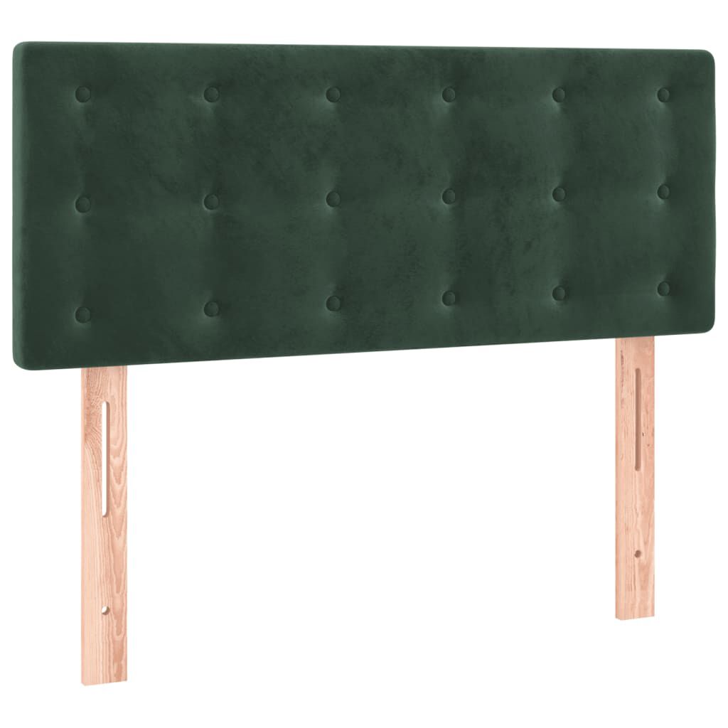 vidaXL Κρεβάτι Boxspring με Στρώμα & LED Σκ. Πράσινο 80x200 εκ Βελούδο