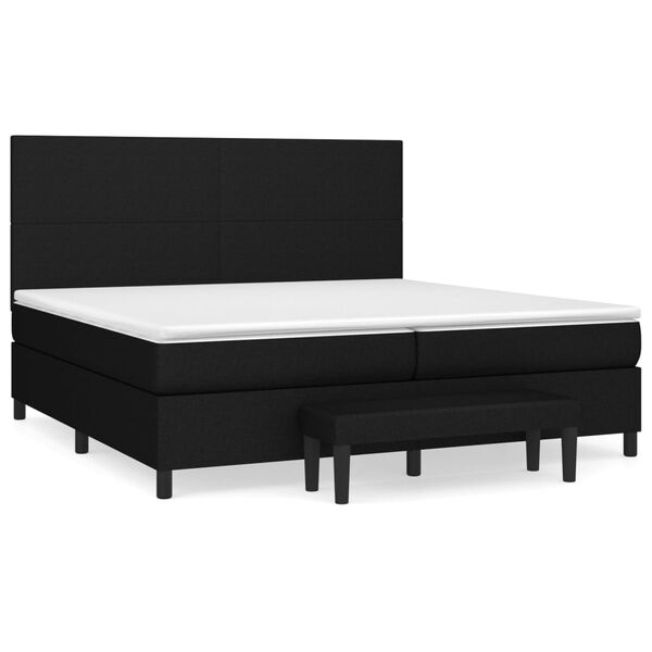 vidaXL &Kappa;&rho;&epsilon;&beta;ά&tau;&iota; Boxspring &mu;&epsilon; &Sigma;&tau;&rho;ώ&mu;&alpha; &Mu;&alpha;ύ&rho;&omicron; 200x200 &epsilon;&kappa;. &Upsilon;&phi;&alpha;&sigma;&mu;ά&tau;&iota;&nu;&omicron;
