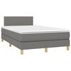 vidaXL Κρεβάτι Boxspring με Στρώμα & LED Σκ.Γκρι 120x200 εκ Υφασμάτινο