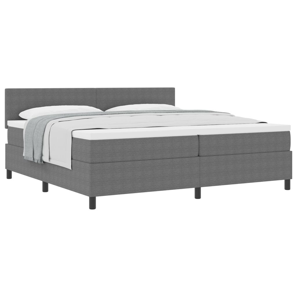 vidaXL Κρεβάτι με Ελατήριο και Στρώμα Light Grey 200x200 εκ Ύφασμα Βελούδου