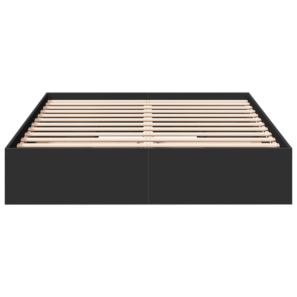 vidaXL Πλαίσιο Κρεβατιού με Συρτάρια Μαύρο 160x200 εκ Επεξεργ. Ξύλο