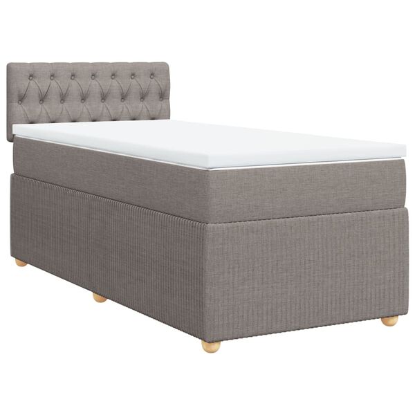 vidaXL &Kappa;&rho;&epsilon;&beta;ά&tau;&iota; Boxspring &mu;&epsilon; &Sigma;&tau;&rho;ώ&mu;&alpha; Taupe 90x200 &epsilon;&kappa;. &Upsilon;&phi;&alpha;&sigma;&mu;ά&tau;&iota;&nu;&omicron;