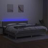 vidaXL &Kappa;&rho;&epsilon;&beta;ά&tau;&iota; Boxspring &mu;&epsilon; &Sigma;&tau;&rho;ώ&mu;&alpha; & LED &Alpha;&nu;.&Gamma;&kappa;&rho;&iota; 200x200&epsilon;&kappa;. &Upsilon;&phi;&alpha;&sigma;&mu;ά&tau;&iota;&nu;&omicron;