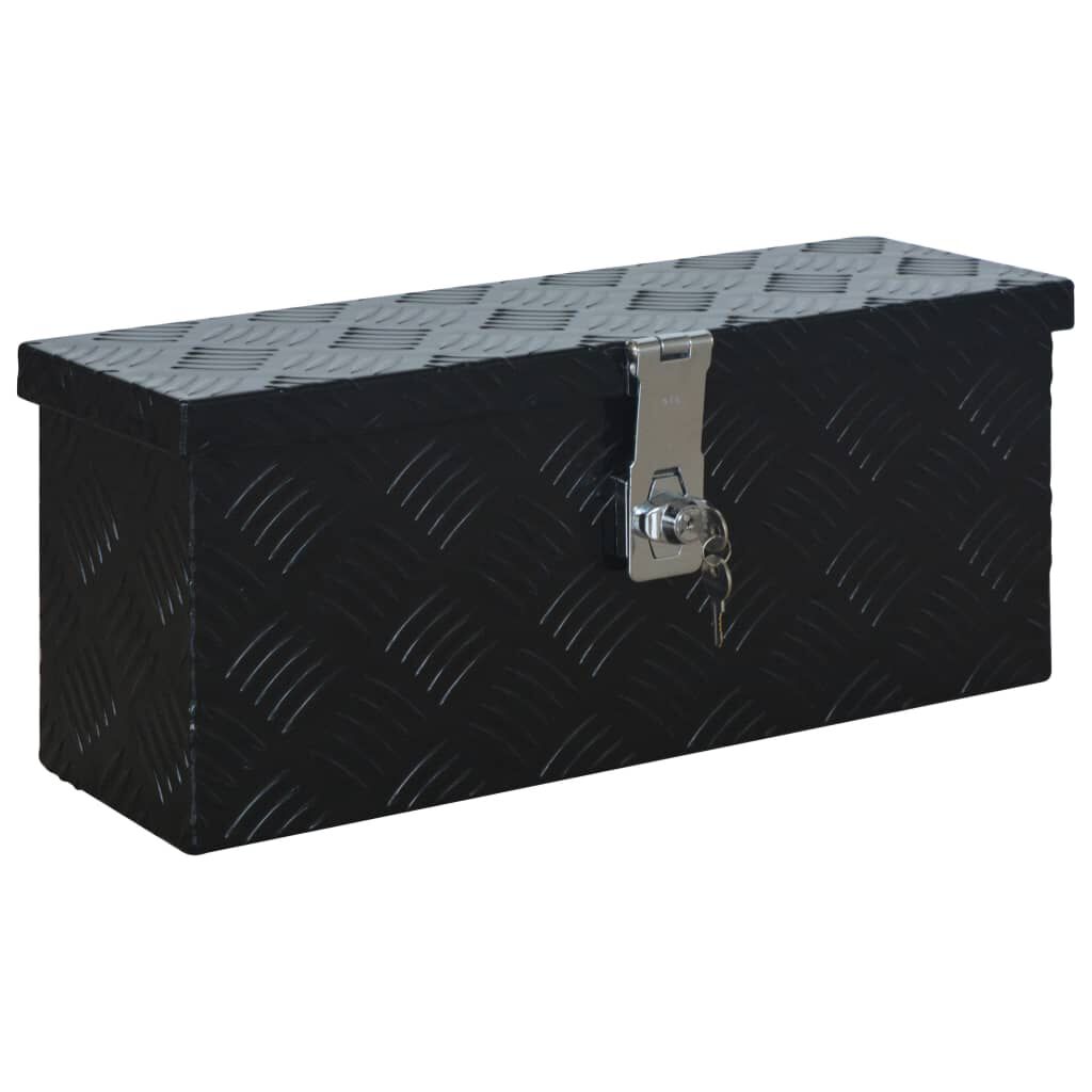 vidaXL Κουτί Αποθήκευσης Μαύρο 485 x 140 x 200 χιλ. Αλουμινίου