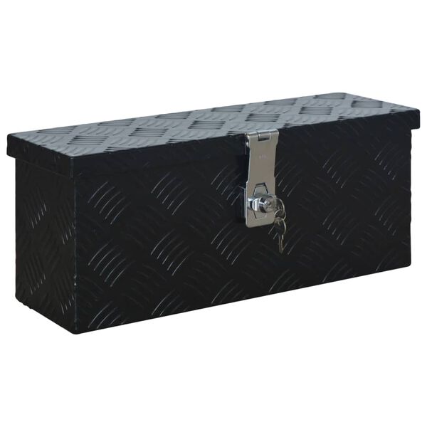 vidaXL Κουτί Αποθήκευσης Μαύρο 485 x 140 x 200 χιλ. Αλουμινίου
