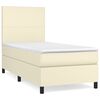 vidaXL Κρεβάτι Boxspring με Στρώμα Κρεμ 100x200εκ. από Συνθετικό Δέρμα