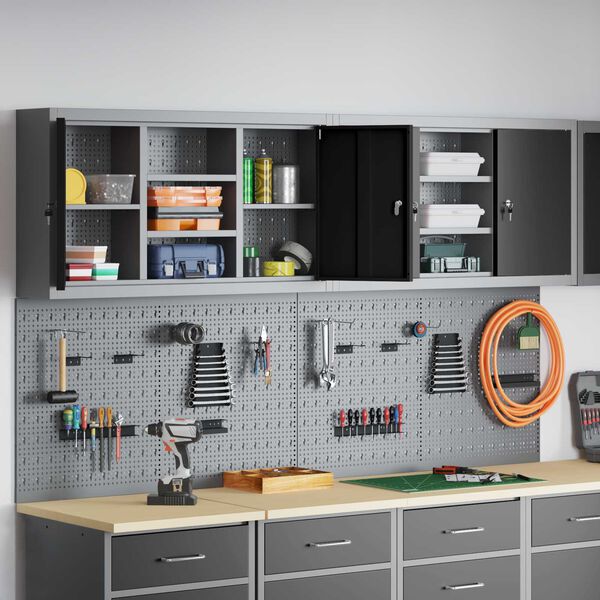 vidaXL &Sigma;&epsilon;&tau; &nu;&tau;&omicron;&upsilon;&lambda;&alpha;&pi;ώ&nu; &epsilon;&rho;&gamma;&alpha;&lambda;&epsilon;ί&omega;&nu; &mu;&epsilon; &rho;ά&phi;&iota; &mu;&epsilon; &alpha;&pi;&omicron;&theta;ή&kappa;&epsilon;&upsilon;&sigma;&eta; 6 pcs &Mu;&alpha;ύ&rho;&omicron;