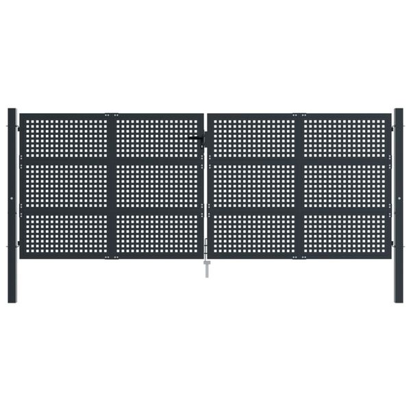vidaXL Πύλη Κήπου Ανθρακί 400 x 125 εκ. Ατσάλινη