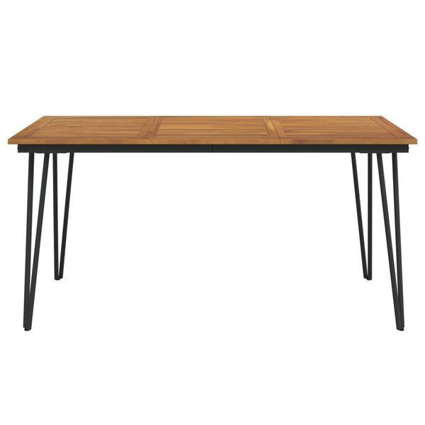 vidaXL Τραπέζι Κήπου Με Πόδια Φουρκέτα 160x80x75 εκ. Μασίφ Ακακία