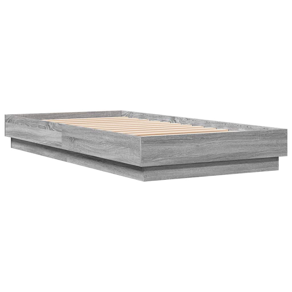 vidaXL Πλαίσιο Κρεβατιού Γκρι Sonoma 90 x 190 εκ. Επεξεργασμένο Ξύλο