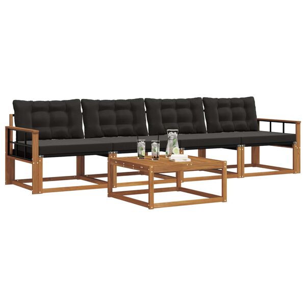 vidaXL &Sigma;&epsilon;&iota;&rho;ά &Kappa;&alpha;&nu;&alpha;&pi;έ &Epsilon;&xi;&omega;&tau;&epsilon;&rho;&iota;&kappa;&omicron;ύ &mu;&epsilon; &mu;&alpha;&xi;&iota;&lambda;ά&rho;&iota; 5 pcs &Phi;&upsilon;&sigma;&iota;&kappa;ό &kappa;&alpha;&iota; &Mu;&alpha;ύ&rho;&omicron;