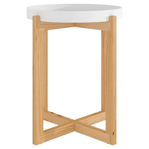 vidaXL Τραπεζάκι Σαλονιού Λευκό 41x41x48,5 εκ. Επεξ. Ξύλο&Μασίφ Πεύκο