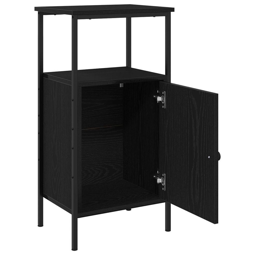 vidaXL Κομοδίνο Μαύρο Δρυς 41x31x80 εκ Επεξεργασμένο ξύλο