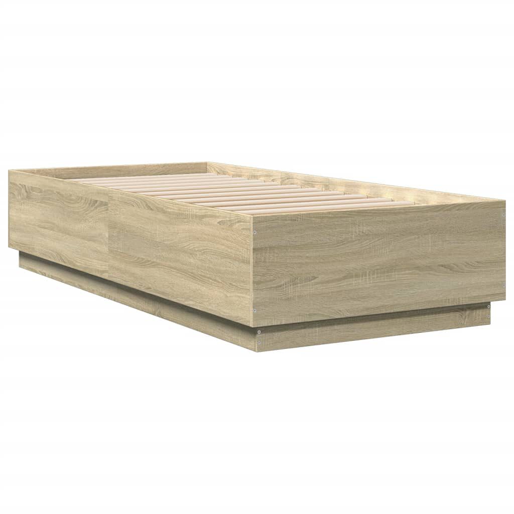 vidaXL Πλαίσιο Κρεβατιού Sonoma Δρυς 90x200 εκ. Επεξεργασμένο Ξύλο
