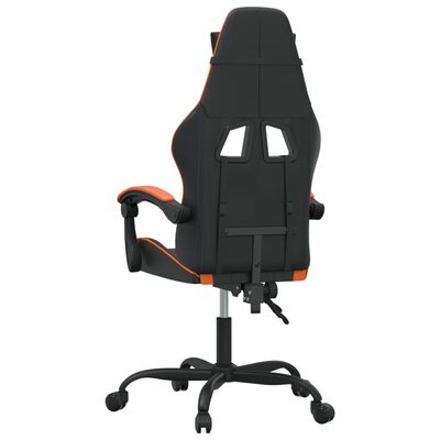 vidaXL Καρέκλα Gaming Περιστρεφόμενη Μαύρη/Πορτοκαλί Συνθετικό Δέρμα