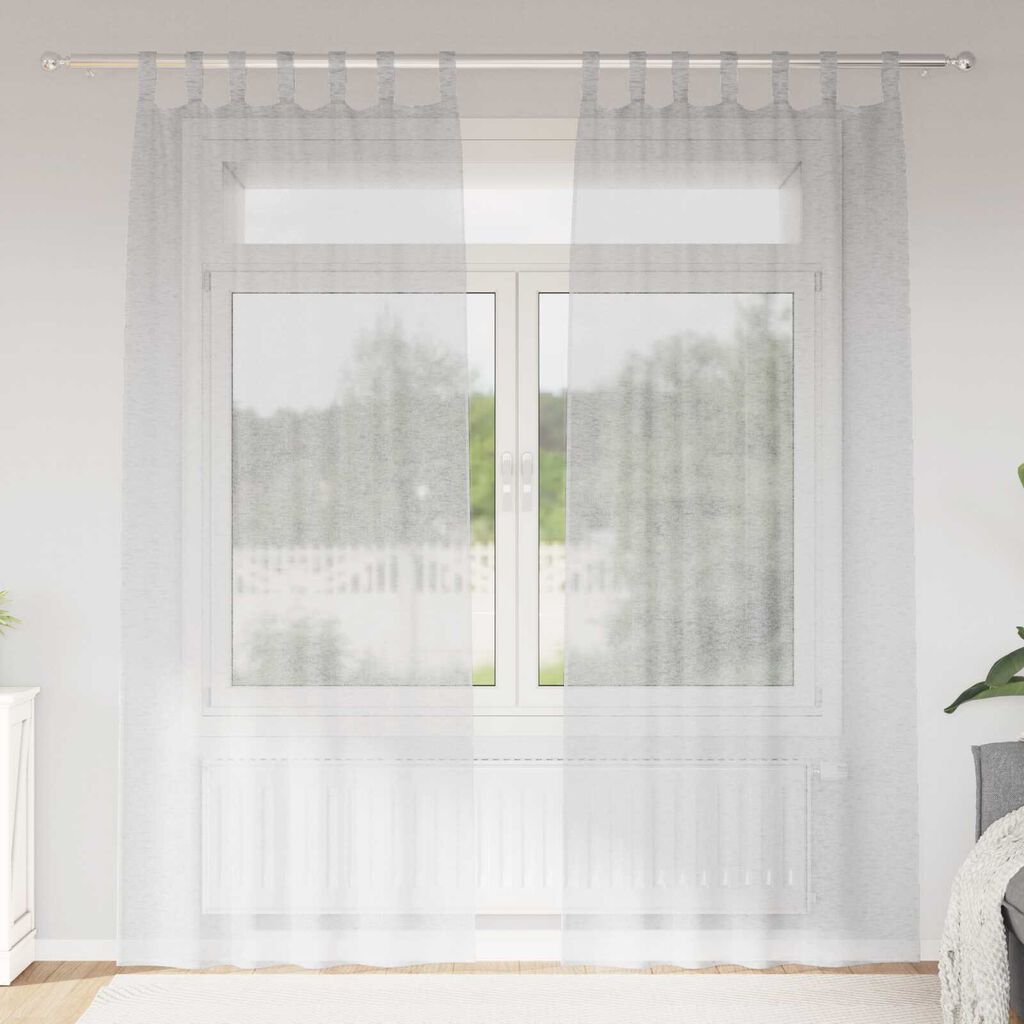 vidaXL Κουρτίνες 2 pcs Ανοιχτό γκρι 140 x 245 εκ. Πολυεστέρας