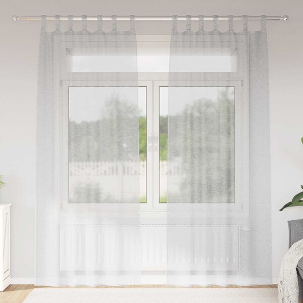 vidaXL Κουρτίνες 2 pcs Ανοιχτό γκρι 140 x 245 εκ. Πολυεστέρας