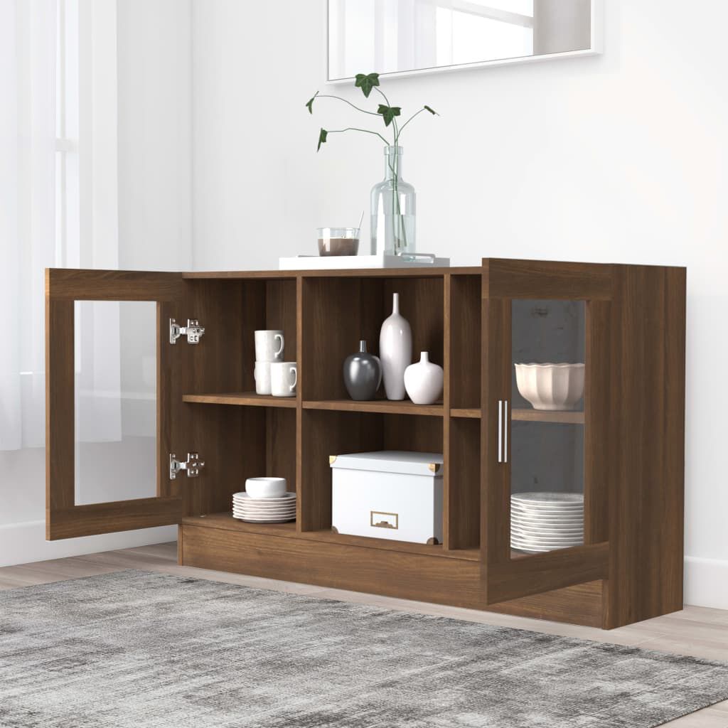 vidaXL Βιτρίνα Καφέ Δρυς 120x30,5x70 εκ. από Επεξεργασμένο Ξύλο