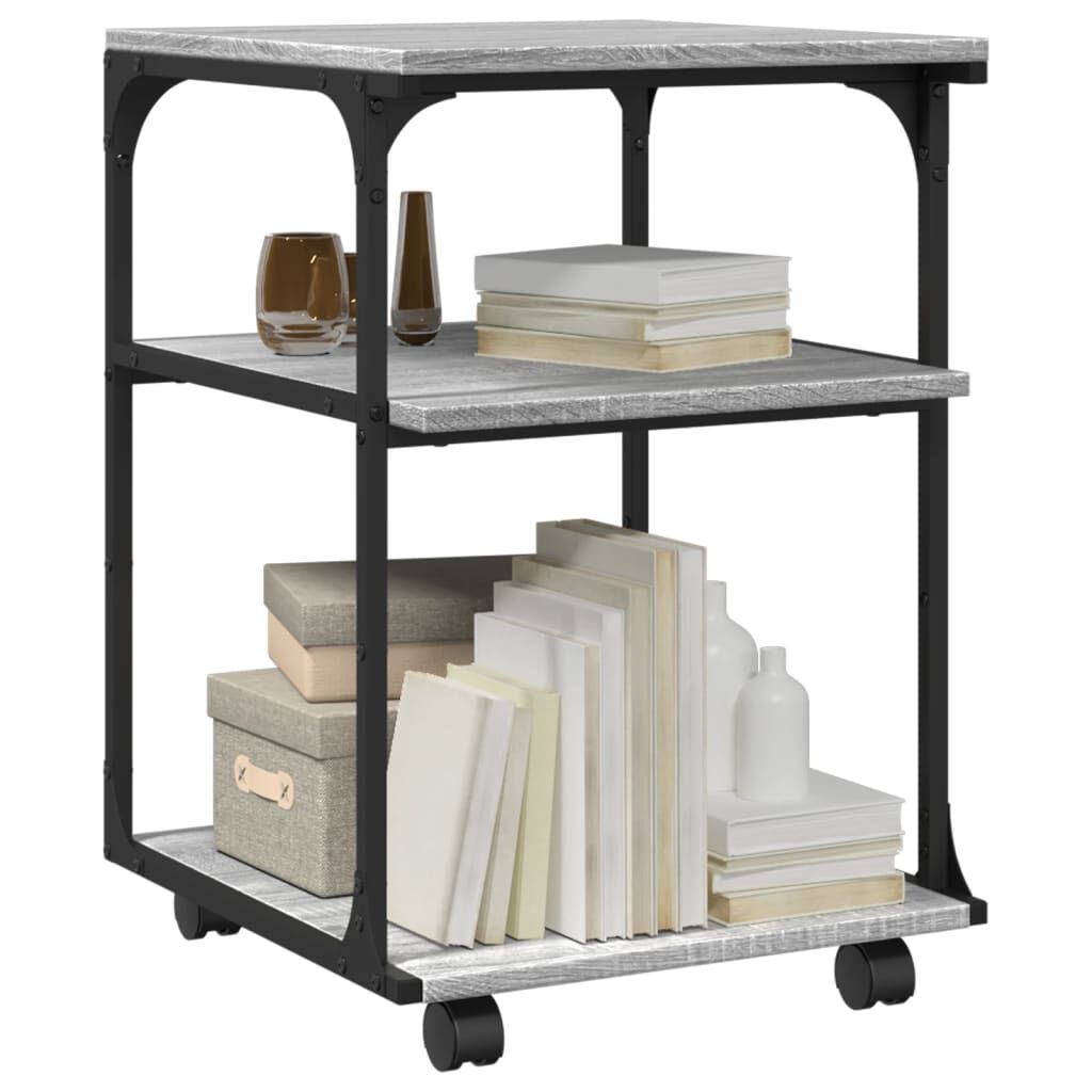 vidaXL Βάση Εκτυπωτή 3 Επιπέδων Γκρι Sonoma 43x48x64 εκ Επεξ. Ξύλο