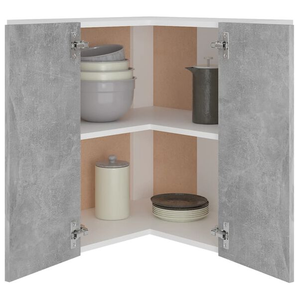 vidaXL Ντουλάπι Γωνία Κρεμαστό Lyon Γκρι Σκυρ. 57x57x60εκ. από