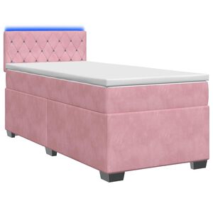 vidaXL &Kappa;&rho;&epsilon;&beta;ά&tau;&iota; Box Spring &mu;&epsilon; &Sigma;&tau;&rho;ώ&mu;&alpha; &kappa;&alpha;&iota; LED &Rho;&omicron;&zeta; 80 x 200 cm &Beta;&epsilon;&lambda;&omicron;ύ&delta;&omicron;