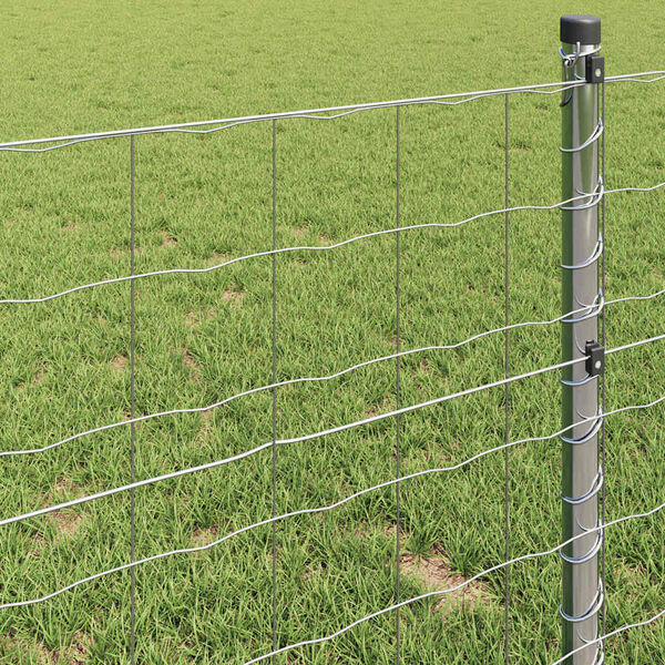 vidaXL Φράχτης Εuro Ασημί 0.8 x 10 m Χάλυβας με θερμή επιμετάλλωση