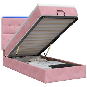 vidaXL &Kappa;&rho;&epsilon;&beta;ά&tau;&iota; Ottoman &mu;&epsilon; &Sigma;&tau;&rho;ώ&mu;&alpha; &kappa;&alpha;&iota; LED &Rho;&omicron;&zeta; 80 x 200 cm &Beta;&epsilon;&lambda;&omicron;ύ&delta;&omicron;