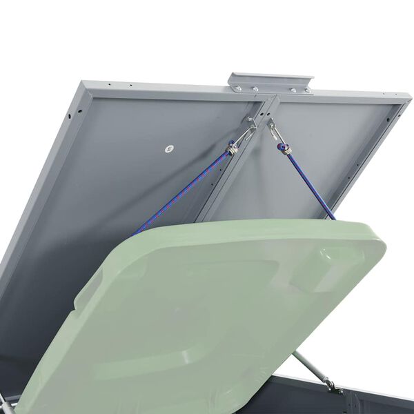 vidaXL Πλαίσιο Κάδων Απορριμμάτων 2 Κάδοι Γκρι 138x79x117 εκ. Ατσάλι