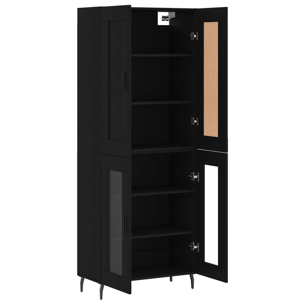 vidaXL Ντουλάπι Μαύρο 69,5x34x180 εκ. από Επεξεργασμένο Ξύλο