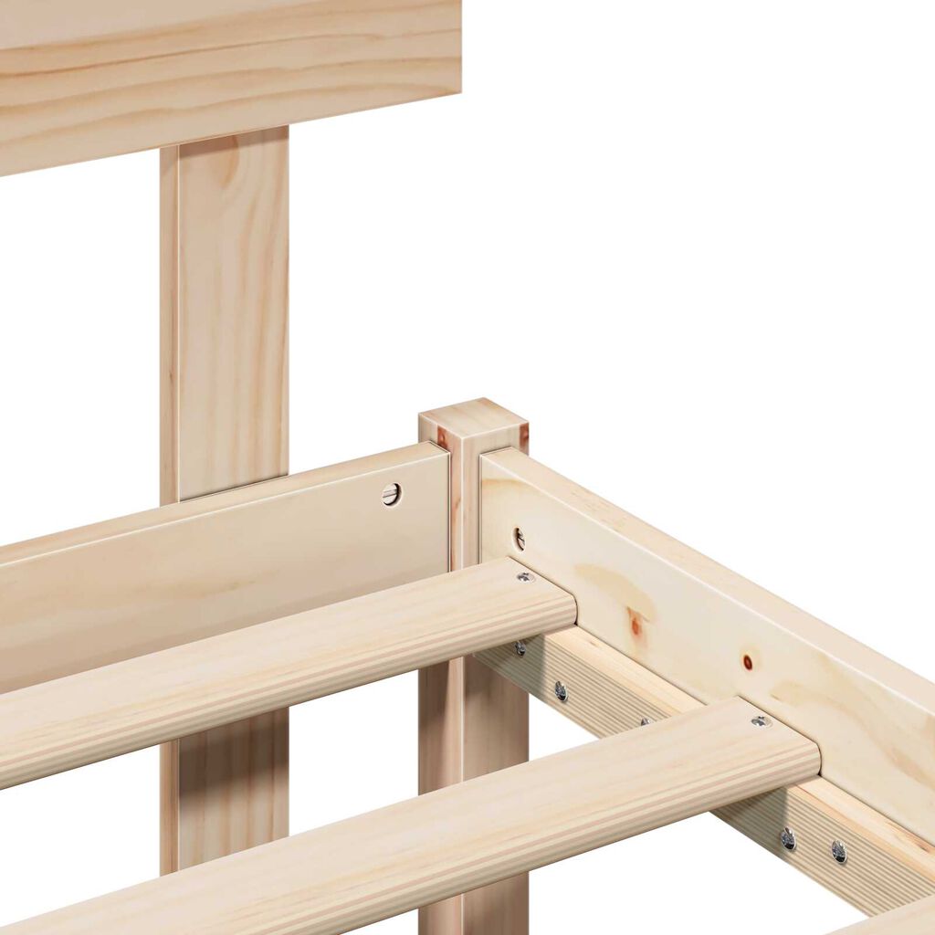 vidaXL Σκελετός Κρεβατιού Καφέ 120 x 190 cm Μασίφ ξύλο πεύκου