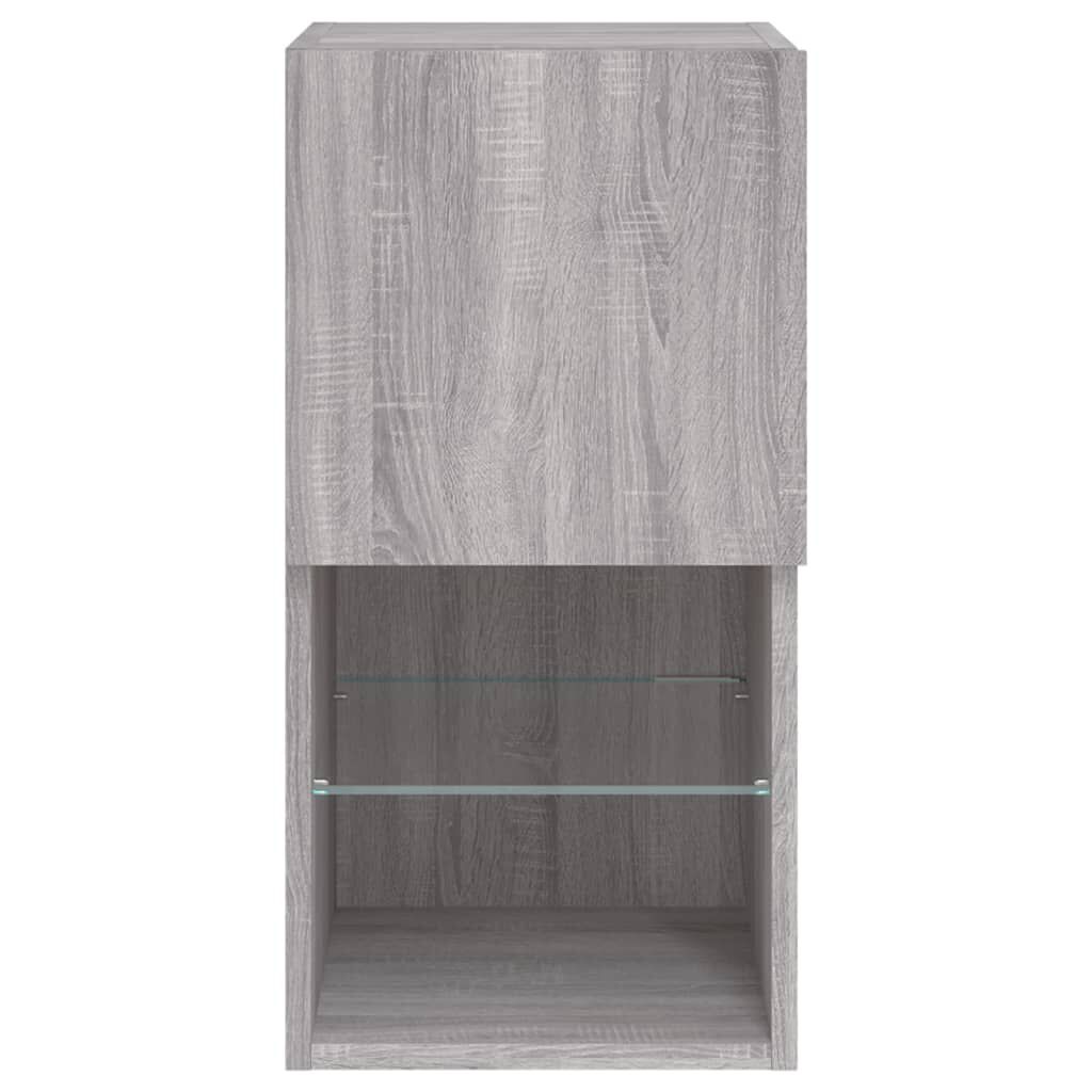 vidaXL Έπιπλα Τηλεόρασης με LED 2 τεμ. Γκρι Sonoma 30,5x30x60 εκ.