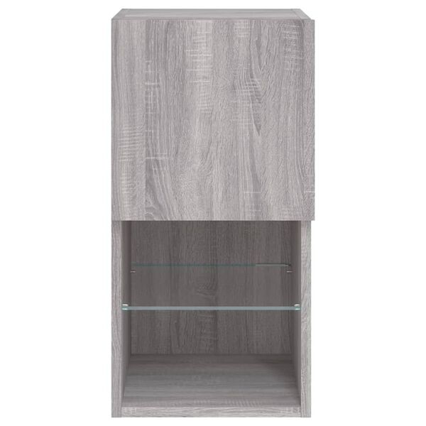 vidaXL Έπιπλα Τηλεόρασης με LED 2 τεμ. Γκρι Sonoma 30,5x30x60 εκ.