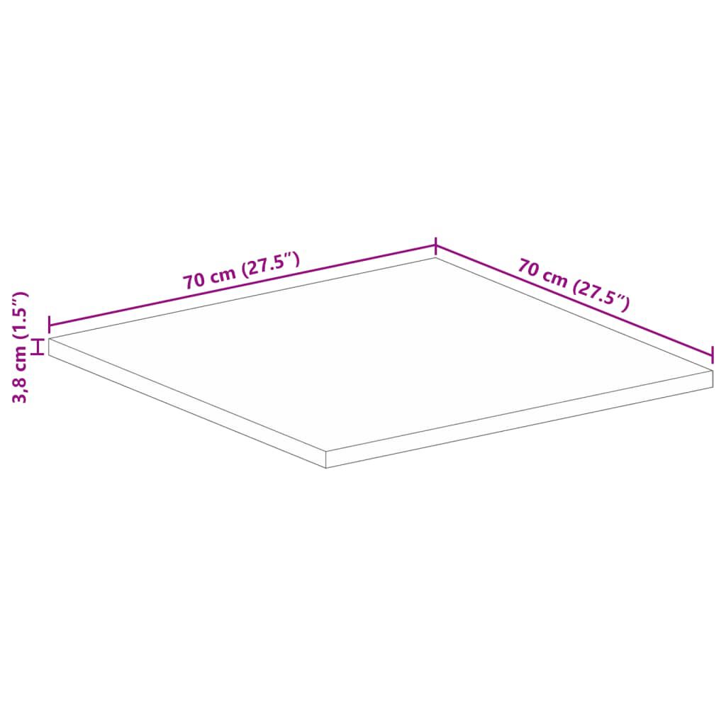 vidaXL Επιτραπέζια επιφάνεια 70x70x3,8 cm τετράγωνο μασίφ ξύλο